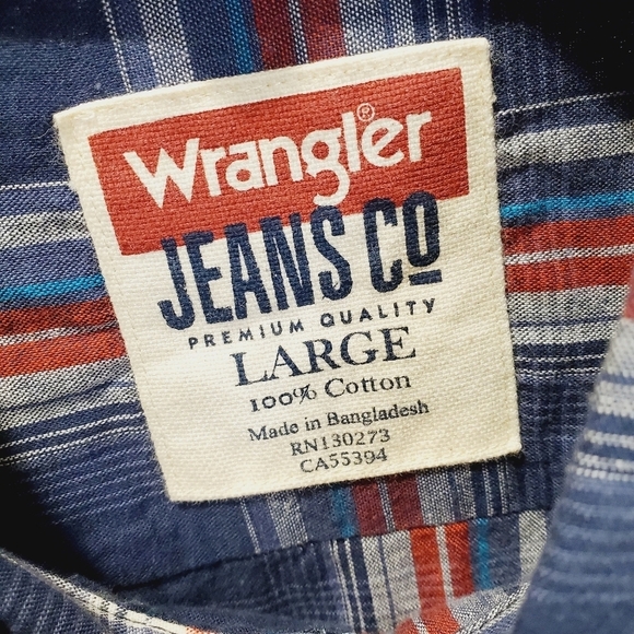 WRANGLER Men's long sleeves plaid shirt 100% cotton size L NWT - Picture 3 of 10